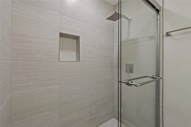 a bathroom with a shower