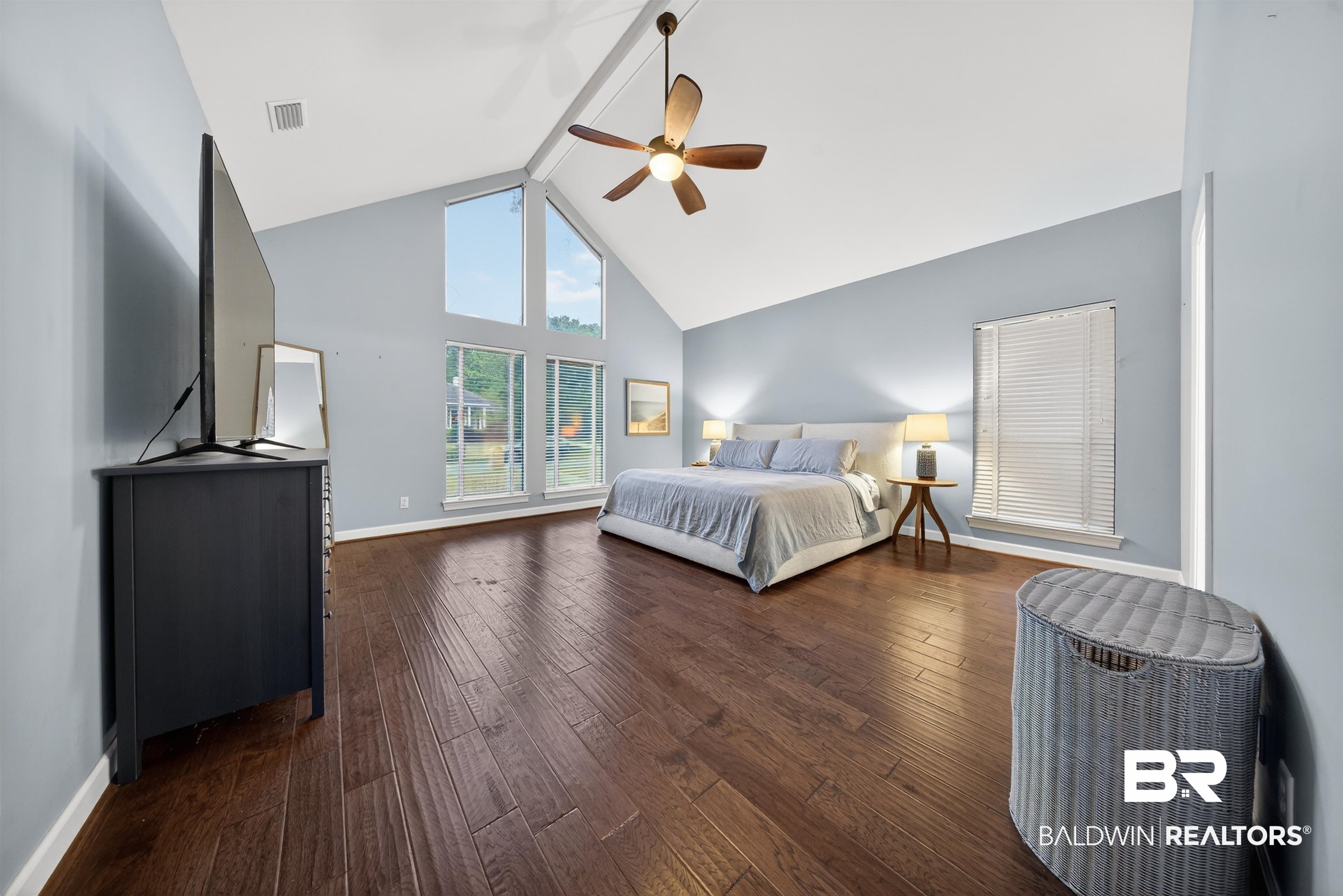 1250 Savannah Drive Mobile, AL 36609 - Photo 25 of 35 Bedroom with dark wood-type flooring and a ceiling fan