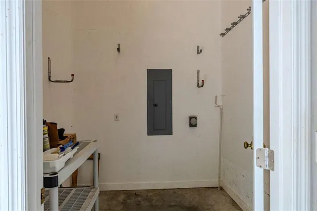 a bathroom with a sink and mirror