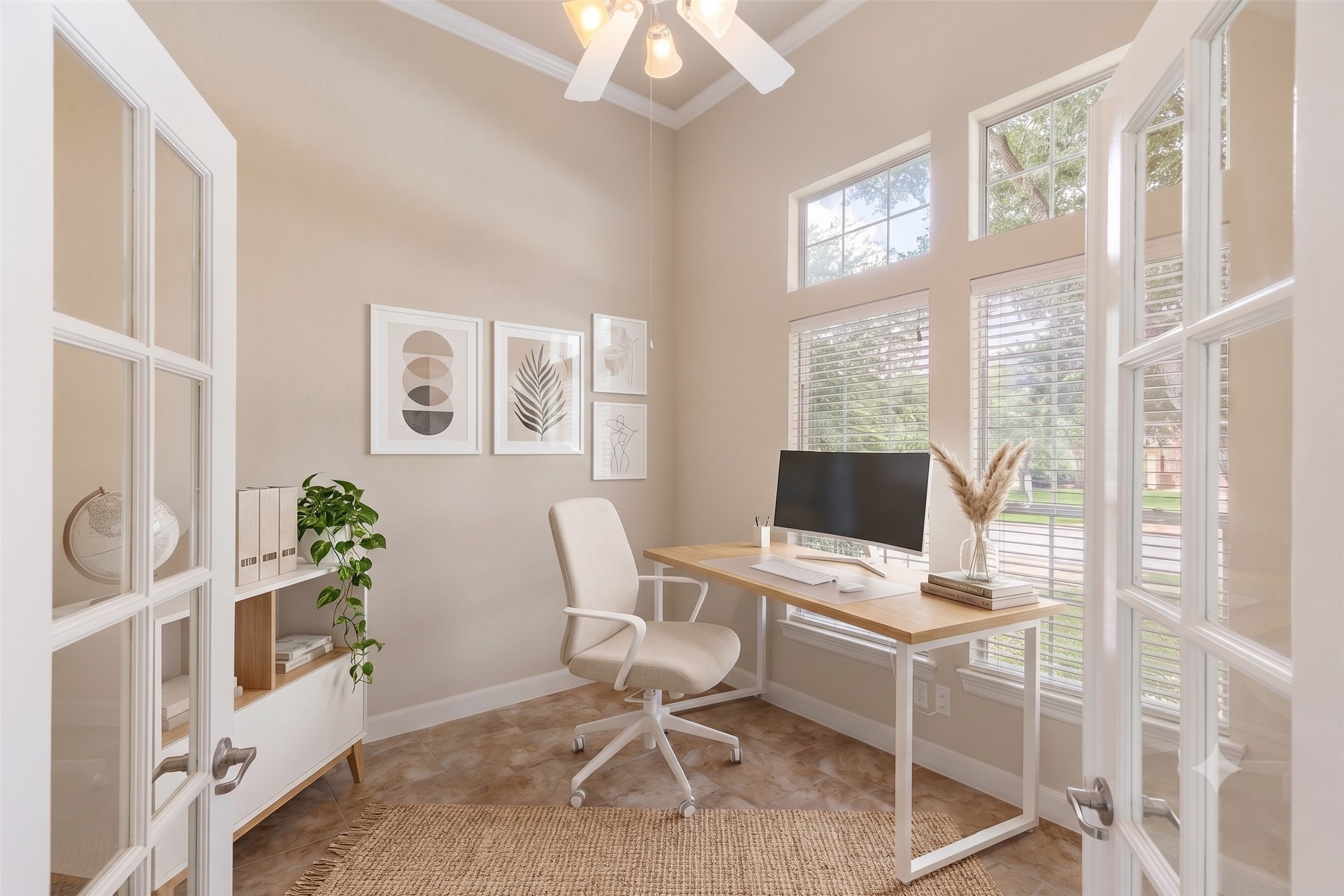 19222 Senterra Lakes Boulevard Spring, TX 77379 - Photo 8 of 45 Flexible home office or study space, complete with elegant double French doors and a bright window overlooking the front yard. *This photo has been virtually staged.
