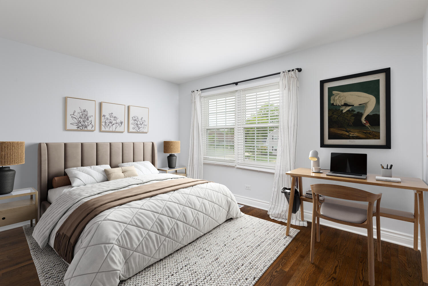 2S151 Stratford Road Glen Ellyn, IL 60137 - Photo 34 of 48 a bedroom with a bed and a desk