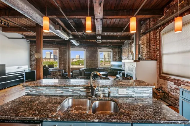 a view of city from a balcony