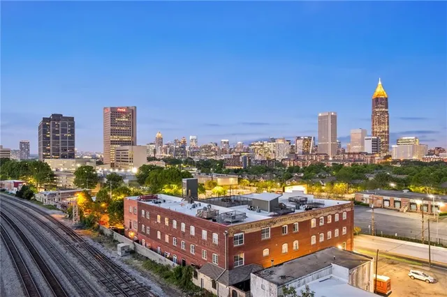 a view of a balcony with city view
