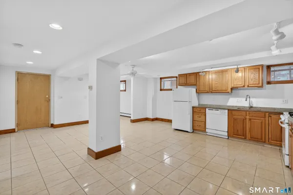 a view of a kitchen with a sink