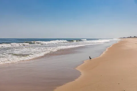 a view of a swimming pool and an ocean view