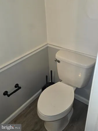 a close view of a toilet in bathroom