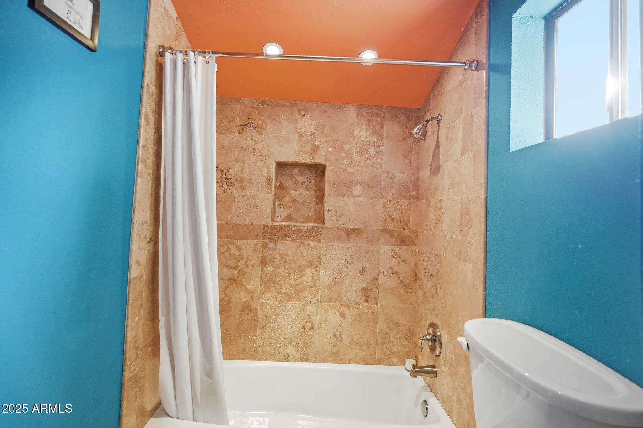 1608 East Edgewater Drive Tempe, AZ 85283 - Photo 39 of 47 a bathroom with a shower and a toilet