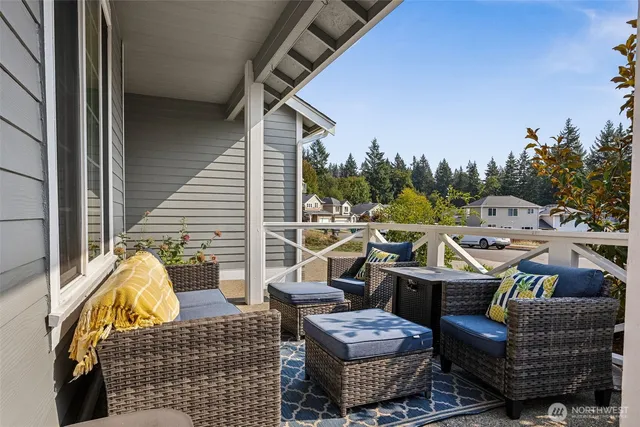 a view of outdoor space with seating