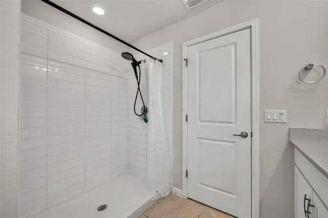 a bathroom with a shower