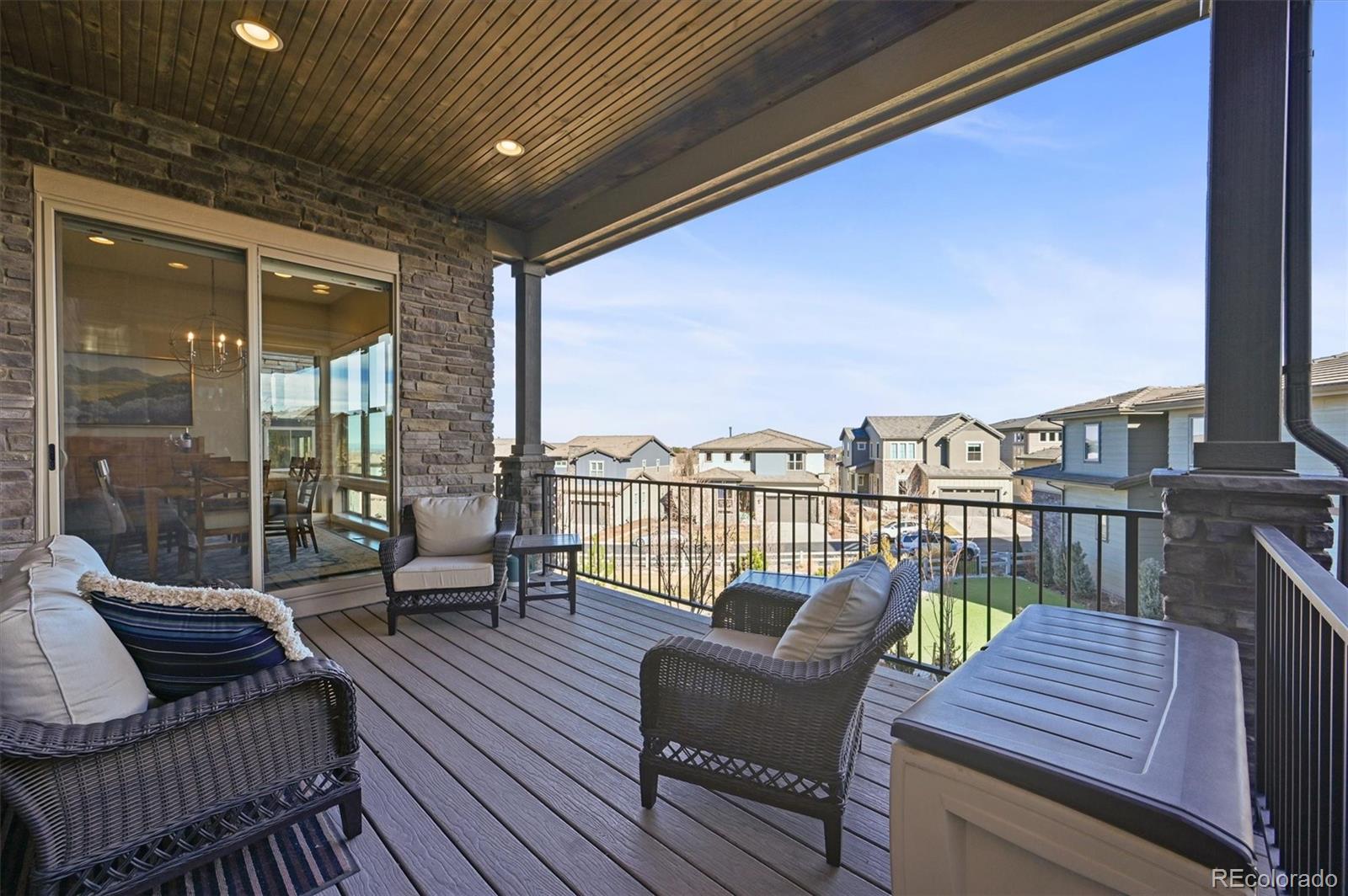 493 Meadowleaf Lane Highlands Ranch, CO 80126 - Photo 37 of 48 a view of a balcony with furniture
