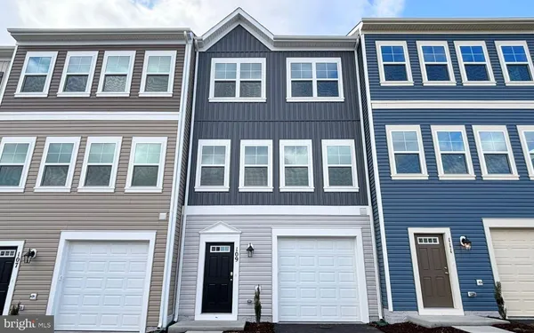 a front view of residential houses
