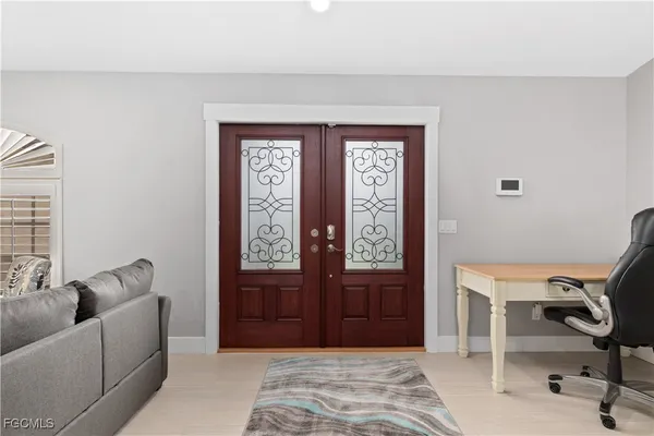 a living room with furniture