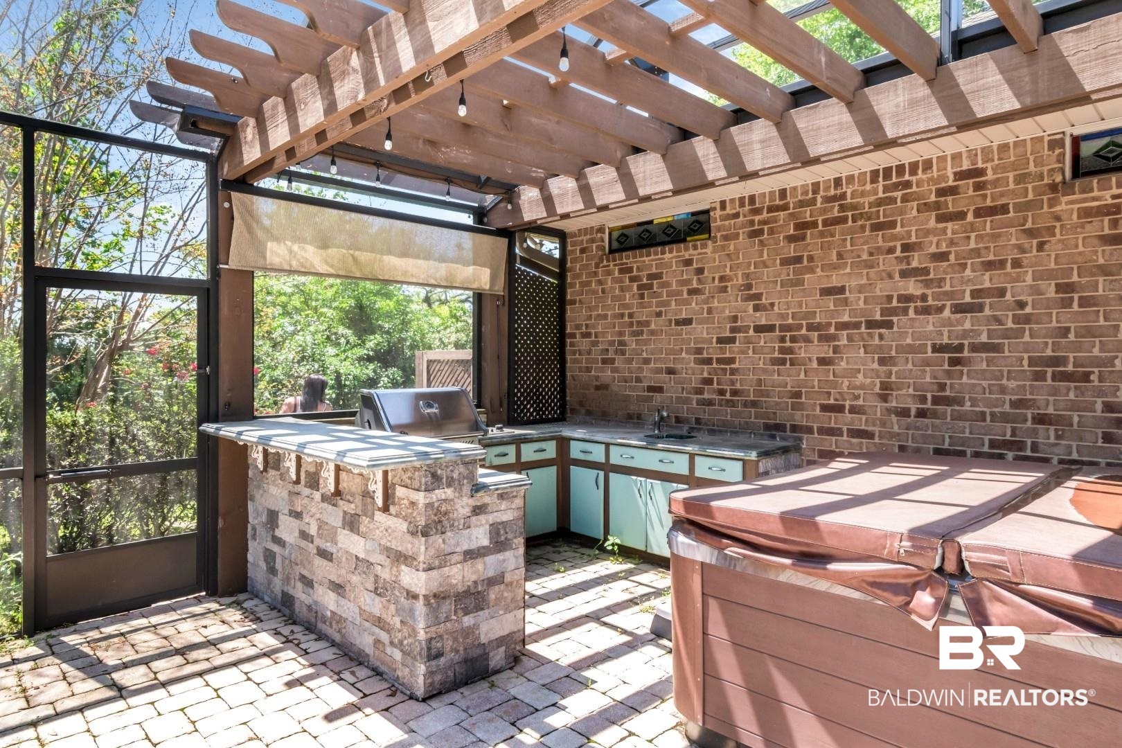 27890 Rileywood Drive Daphne, AL 36526 - Photo 33 of 49 View of patio with a pergola, exterior kitchen, area for grilling, and a sink