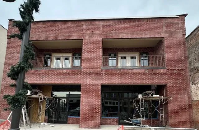 a front view of a building with entryway