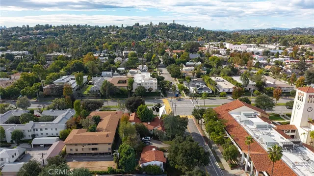 an aerial view of a city