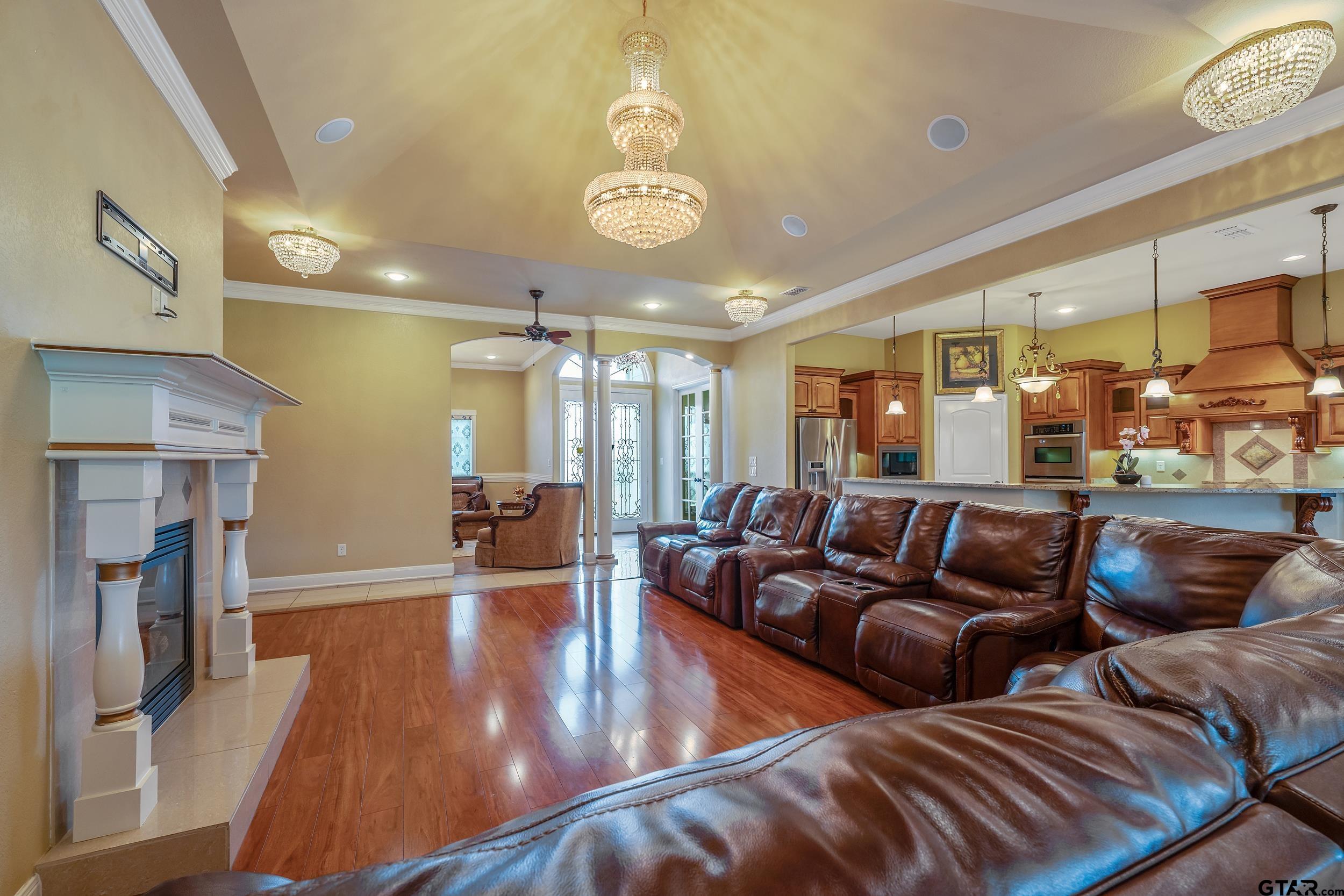 3072 Yasmeen Circle Flint, TX 75762 - Photo 6 of 26 a living room with furniture and a fireplace