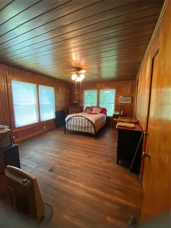 a living room with a large window
