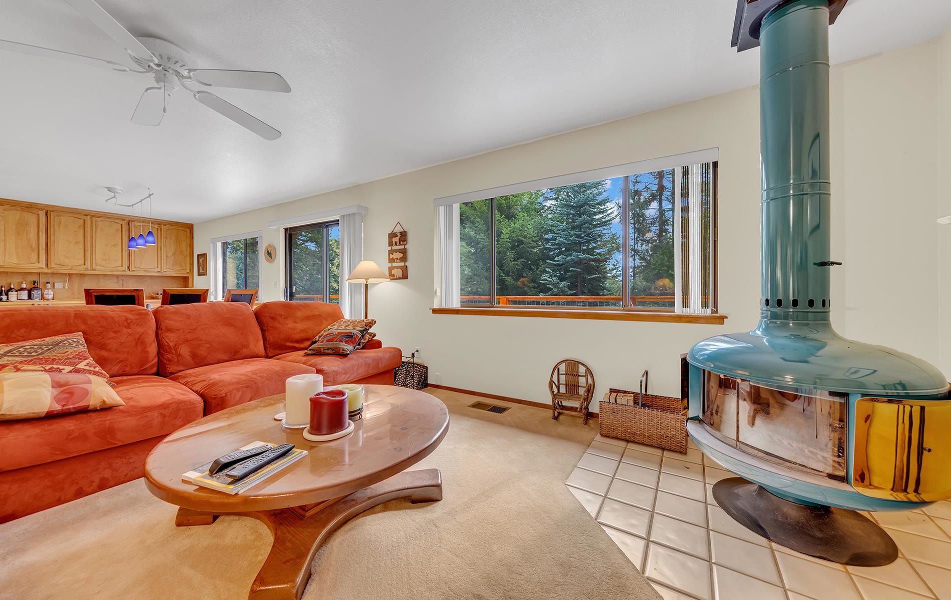 608 East Burnt Cedar Road Lake Almanor, CA 96137 - Photo 8 of 36 a living room with furniture a rug and a window