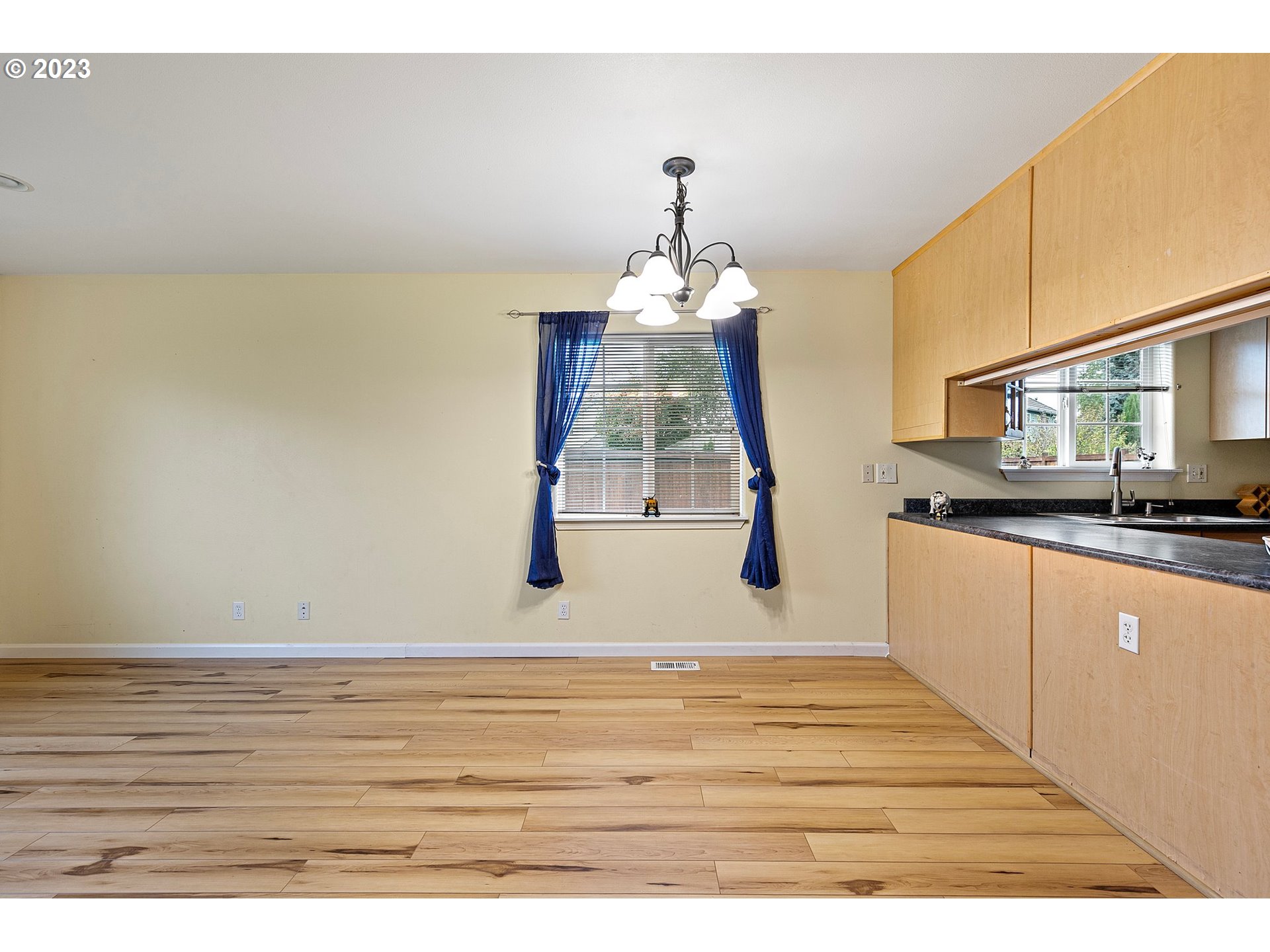 1038 Diamond Street Springfield, OR 97477 - Photo 13 of 48 a view of open kitchen with granite countertop white cabinets and wooden floor