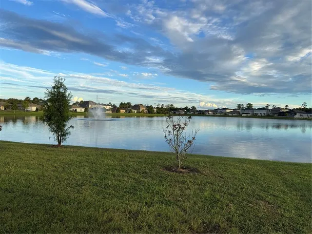 a view of lake from a yard