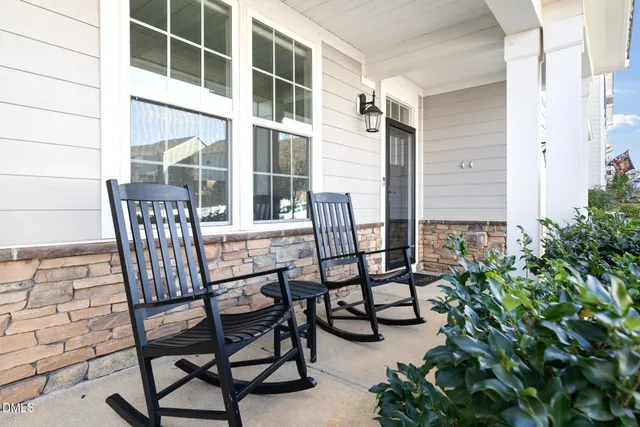 an outdoor view with patio