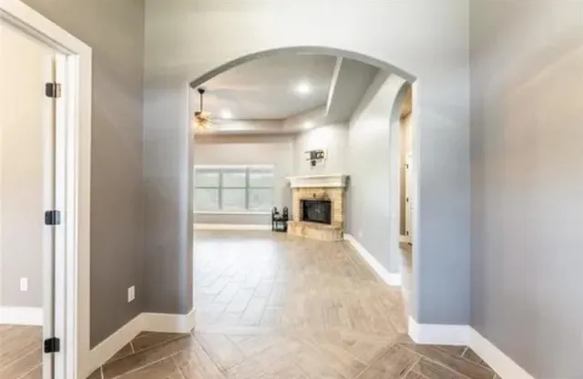a view of a livingroom with a fireplace