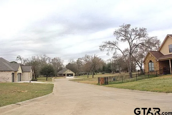 a view of road with houses
