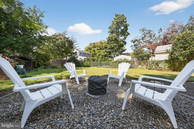 a view of a chairs and table in the patio