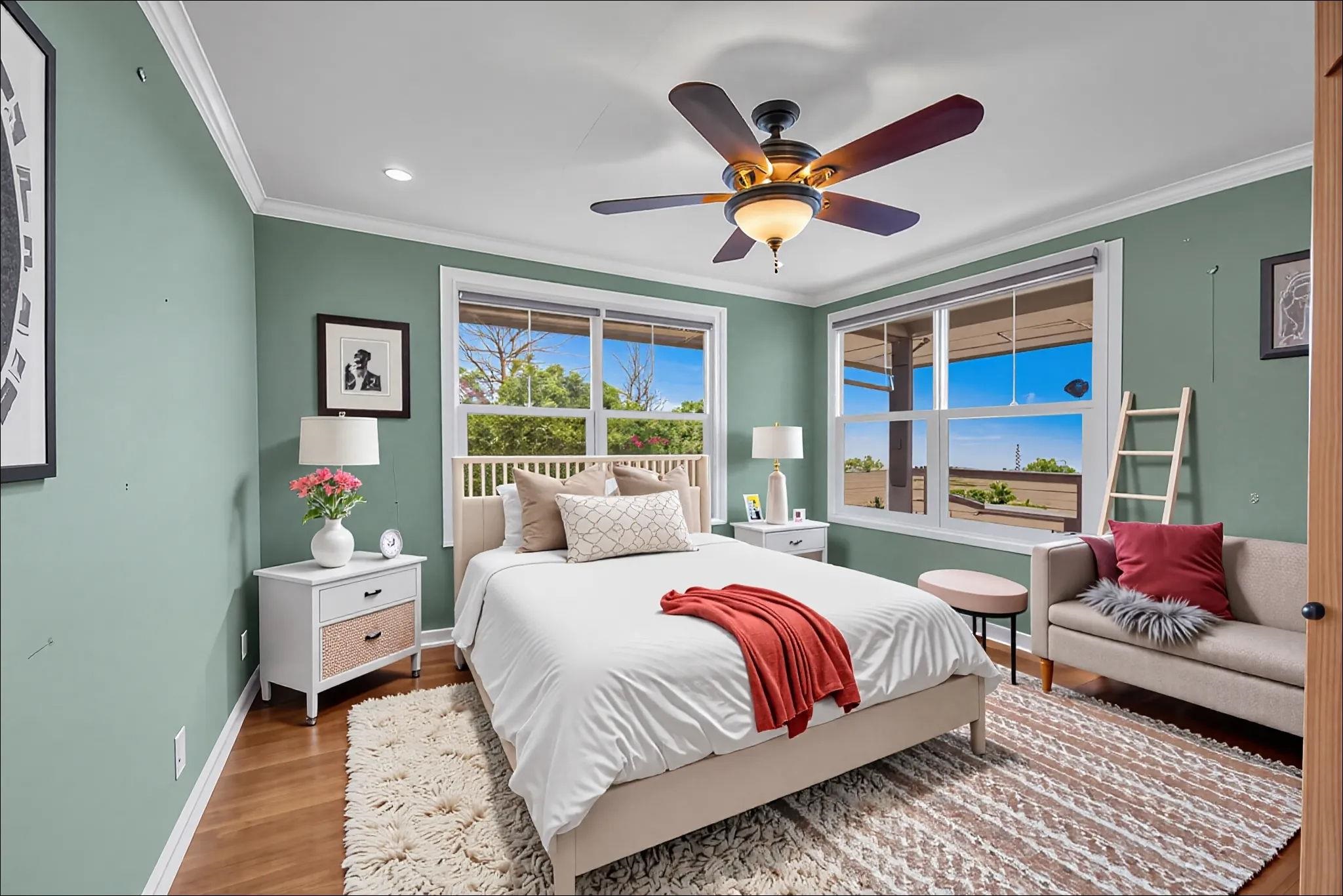 1123 Kehau Place Makawao, HI 96768 - Photo 21 of 50 a bedroom with a large bed and a window