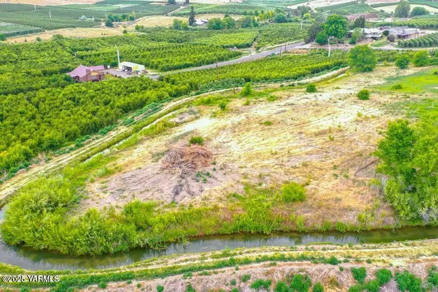 a view of a garden with a lake view