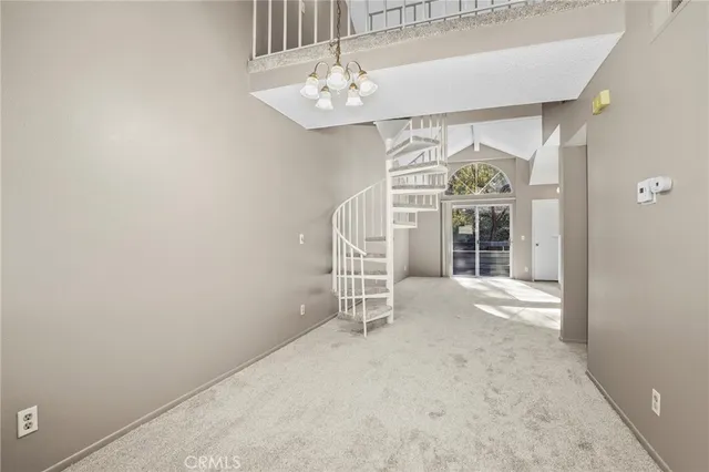 a view of a livingroom with a chandelier