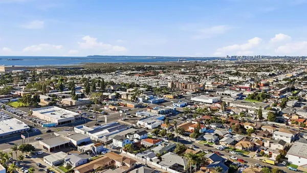 an aerial view of a city