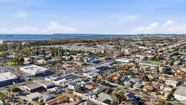 an aerial view of a city