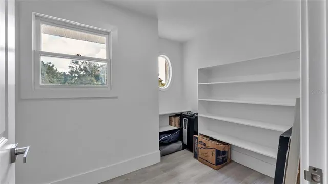 a view of a porch with a bench
