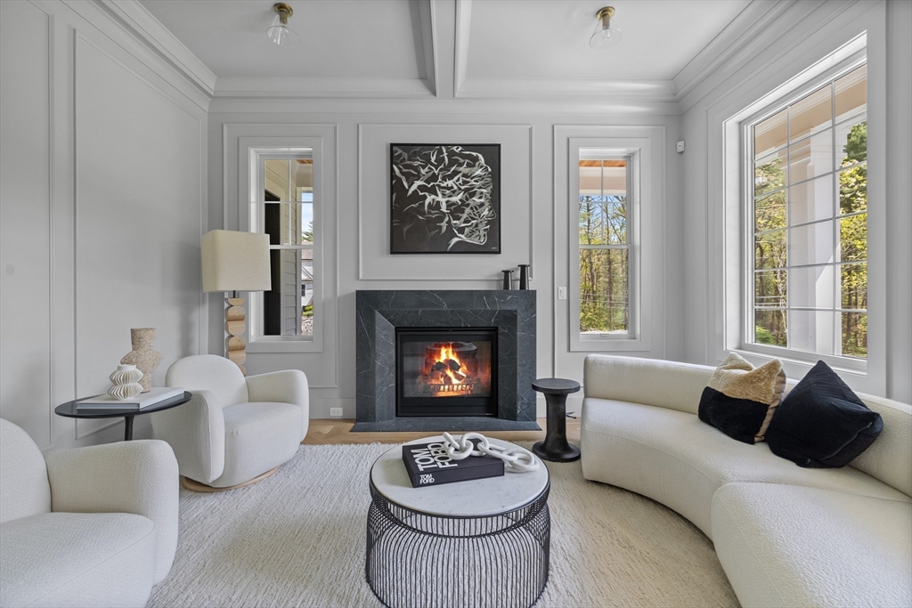 40 White Pine Road Needham, MA 02492 - Photo 4 of 38 a living room with furniture a fireplace and window
