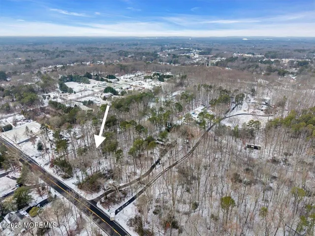 an aerial view of residential building and trees