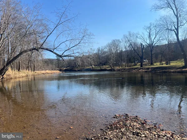 a view of a lake with houses