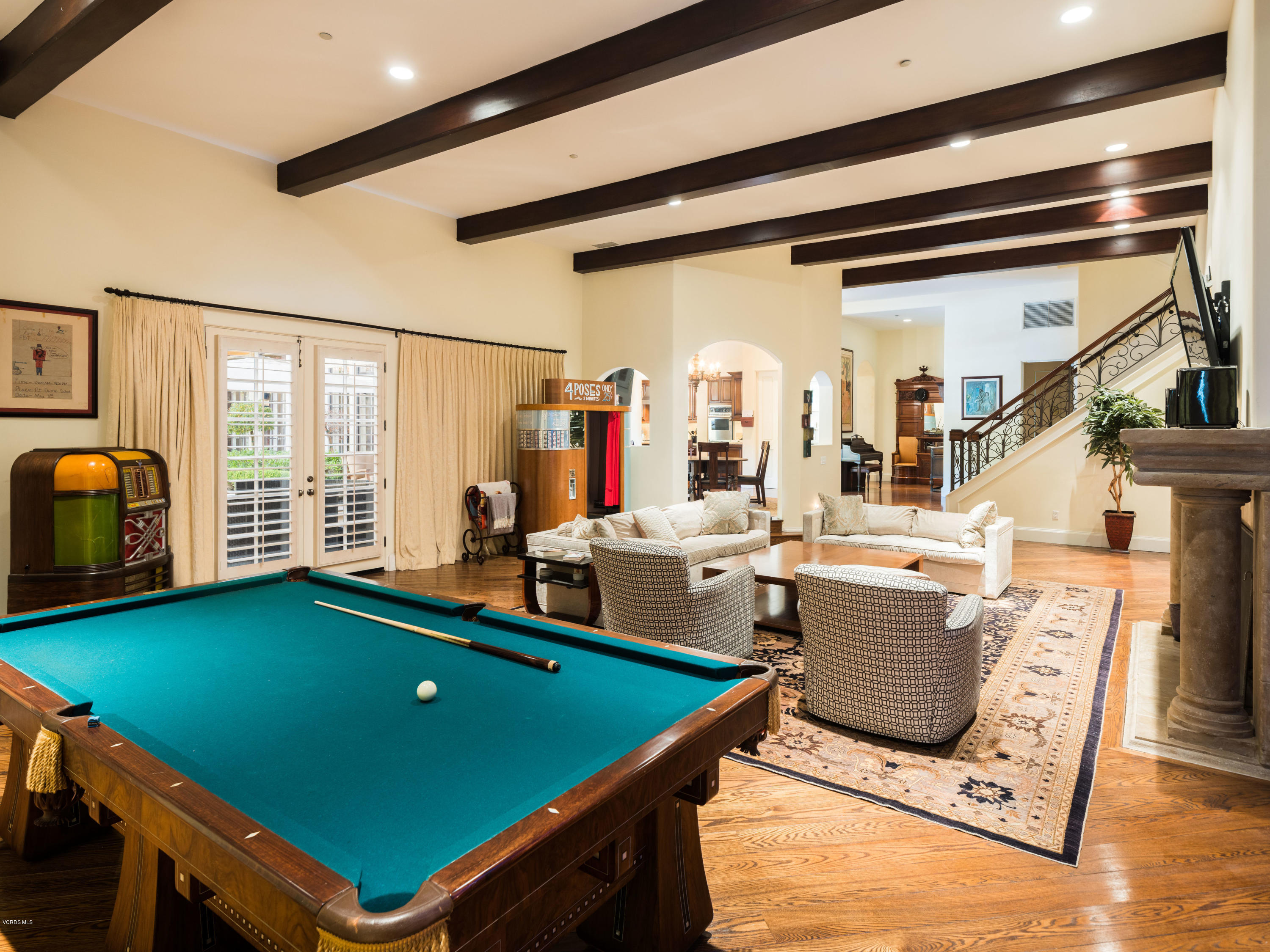 14003 Aubrey Road Beverly Hills, CA 90210 - Photo 23 of 49 a room with furniture pool table and windows