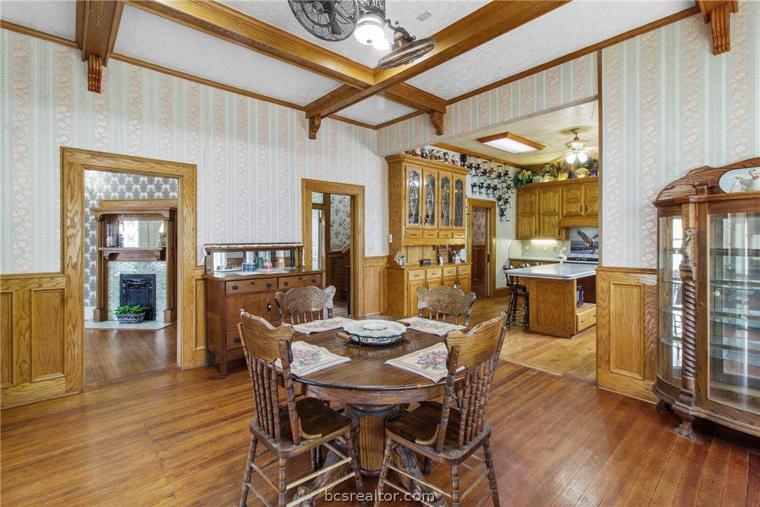 106 South Logan Avenue Bryan, TX 77803 - Photo 19 of 47 a view of a dining room with furniture and wooden floor
