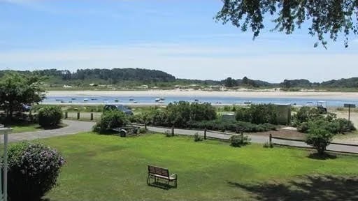 a view of an outdoor space with a lake view