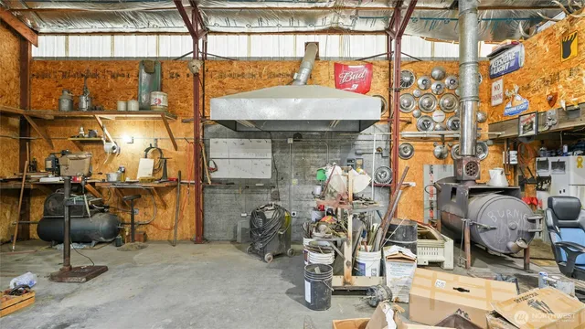 a room with gym equipment