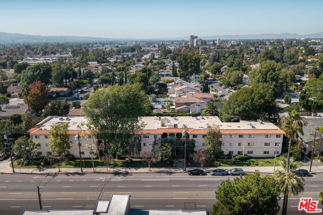 an aerial view of a city