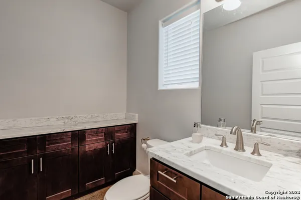 a bathroom with a window