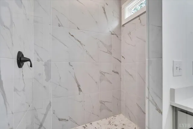 a bathroom with a shower