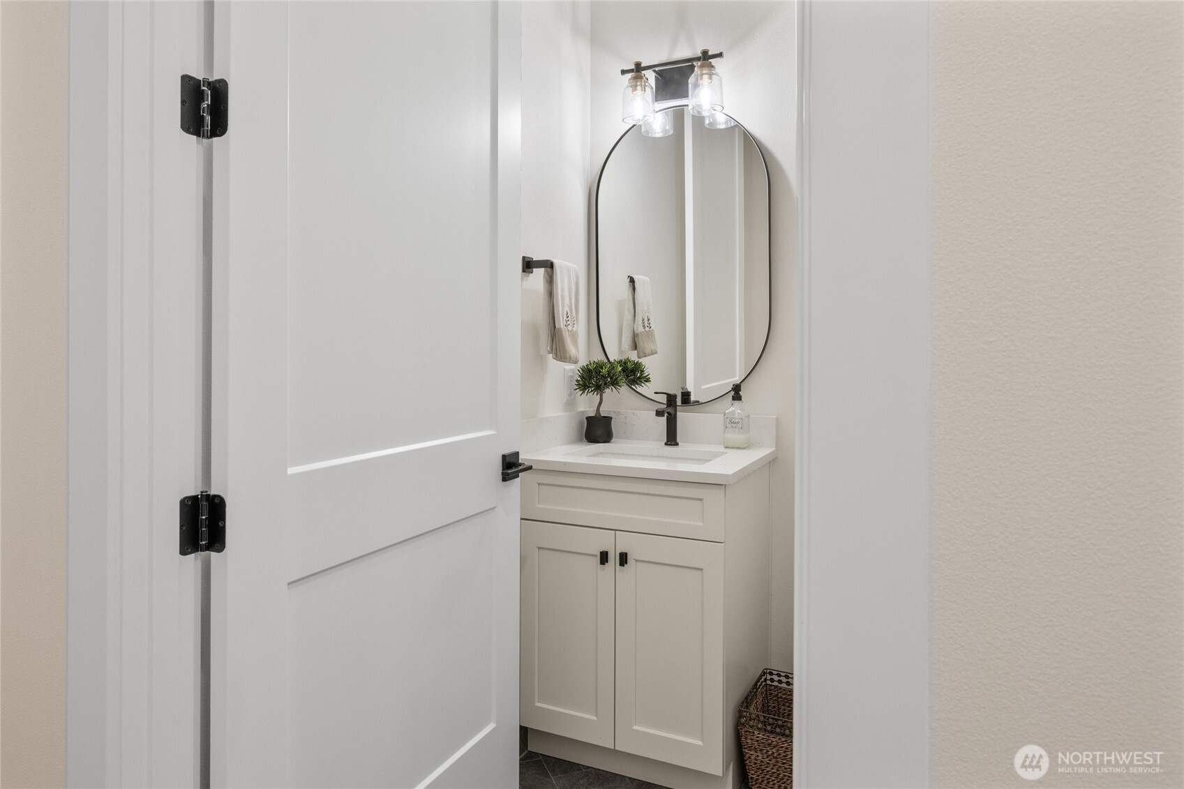 1111 Old Cedars Road Cle Elum, WA 98922 - Photo 16 of 31 a bathroom with a sink and a mirror