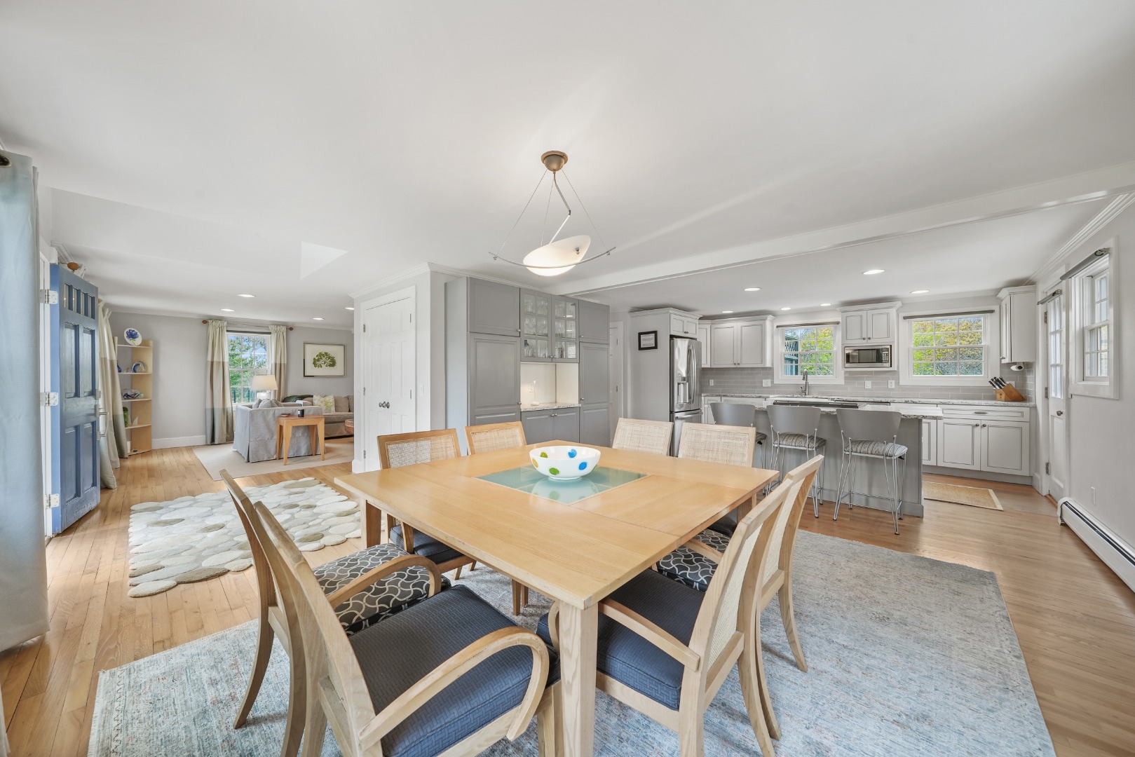 4 Flintlock Road Nantucket, MA 02554 - Photo 10 of 62 dining looking into entry, living room, and kitchen