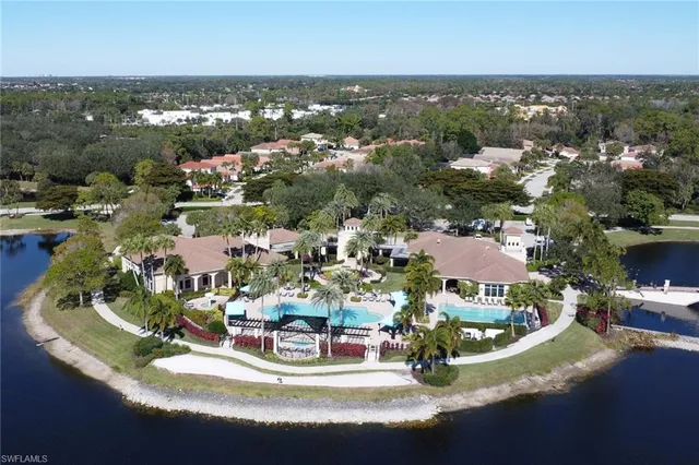 a view of a building with a fountain