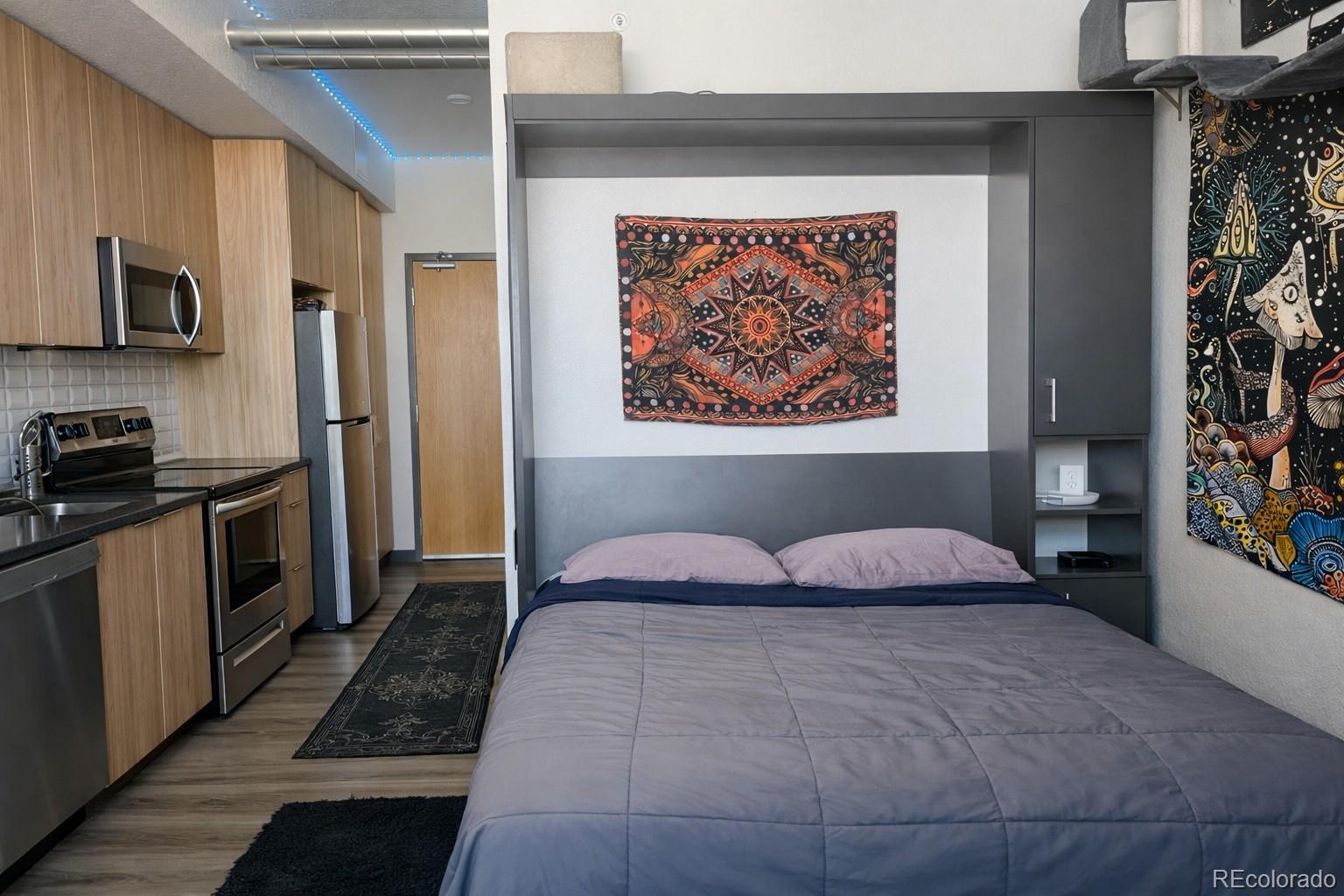 603 Inca Street, Unit 516 Denver, CO 80204 - Photo 11 of 15 a bedroom with a bed and a television