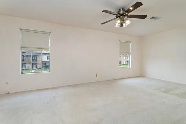 a view of small space with empty racks