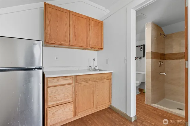 a bathroom with a sink and a toilet
